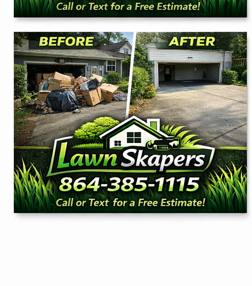 Driveway cleared — before and after junk removal